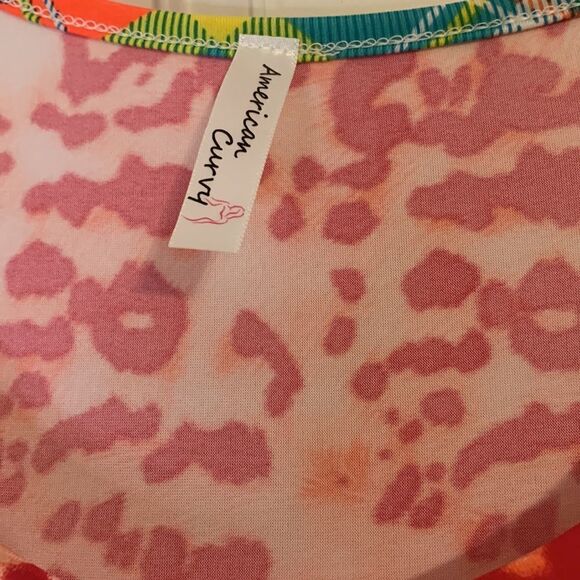 American Curvy Size 1X dress in bright & vibrant colors - Picture 3 of 6